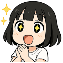 [LINEスタンプ] 黒髪ショートの女の子