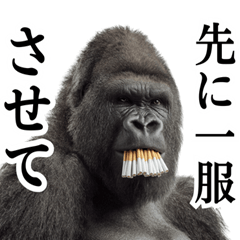 [LINEスタンプ] ヤニカス・タバコ好き返信ゴリラ