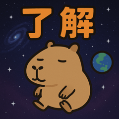 [LINEスタンプ] カピバラと宇宙の旅@SFW