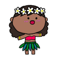 [LINEスタンプ] [アレンジ用]フラガール ハワイ 夏6