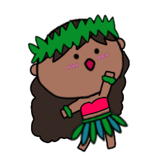 [LINEスタンプ] [アレンジ用]フラガール ハワイ 夏8