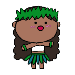 [LINEスタンプ] [アレンジ用]フラガール ハワイ 夏10