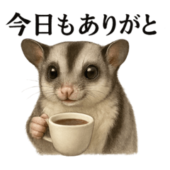 [LINEスタンプ] 【癒し】フクロモモンガのまったりカフェ