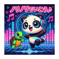 [LINEスタンプ] パリピパンダ＆カメ☆ナイトモード