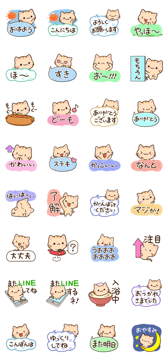 小さいトラネコ☆かわいい吹き出しのスタンプ詳細