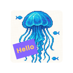 [LINEスタンプ] ドットクラゲくん