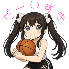 [LINEスタンプ] アニメ少女×バスケットボール！かわゆす
