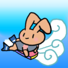 [LINEスタンプ] ふだんづかいに波乗りうさぎ5(初夏,梅雨)