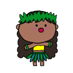 [LINEスタンプ] [アレンジ用]フラガール ハワイ 夏9