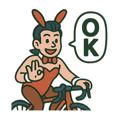 [LINEスタンプ] バニーお兄さんとロードバイク