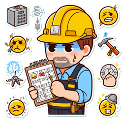 [LINEスタンプ] 電力技師アディエン