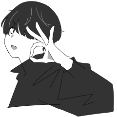 [LINEスタンプ] モノクロ系男子。