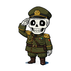 [LINEスタンプ] 【敬礼する骸骨】