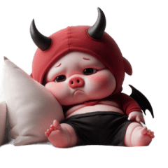 [LINEスタンプ] 悪魔ピンクブタは働きたくない