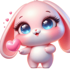 [LINEスタンプ] ピンクうさぎの愛のハグ