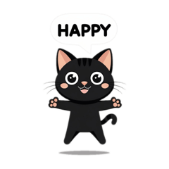 [LINEスタンプ] チャッティーキャット毎日使える黒ねこ英語