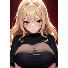 [LINEスタンプ] 金色の長髪の女の子の写真