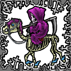 [LINEスタンプ] アンデッド動く⚰️死神と馬骨