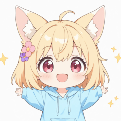 [LINEスタンプ] ゆるっと狐耳パーカーの女の子スタンプ