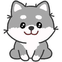 [LINEスタンプ] 灰色柴犬マランちゃん～毎日が楽しい！