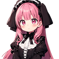 [LINEスタンプ] 普段使いできる黒メルヘン系女の子たち18