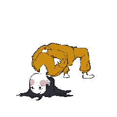 [LINEスタンプ] 黒髪おぶしゅの日常