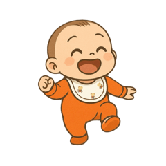 [LINEスタンプ] オレンジの服を着た赤ちゃん