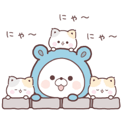 [LINEスタンプ] コラボ＊動く♪くまぽこ＆ぷにゃんこ