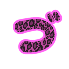 [LINEスタンプ] 3-3ひらがな(ピンク枠豹柄)アレンジ用