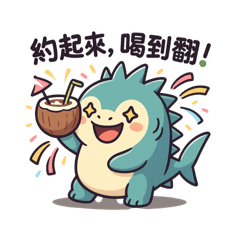 [LINEスタンプ] シャーキーフグの灼熱サマー日記