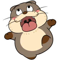 [LINEスタンプ] 太っちょカワウソ【怒り＆煽り】