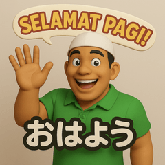 [LINEスタンプ] 元気が伝わるインドネシア語スタンプ