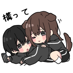 [LINEスタンプ] 黒パーカーくんと黒パーカーちゃん⑩
