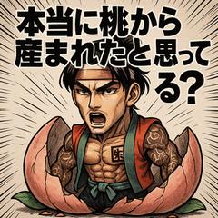 [LINEスタンプ] 筋肉桃ちゃん。