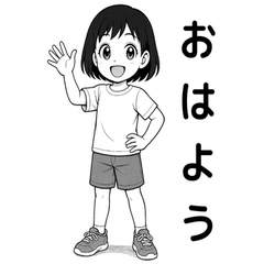 [LINEスタンプ] 毎日つかえる！元気な女の子スタンプ