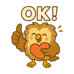 [LINEスタンプ] もふもふふくろう〜ひとこと英語編〜