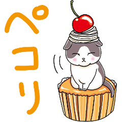 [LINEスタンプ] グレー猫グレちゃん日常スイーツスタンプ