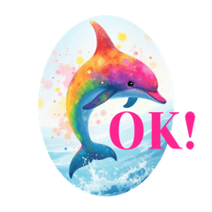 [LINEスタンプ] グラデーションなイルカとウミガメたち！2