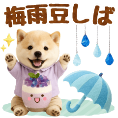 [LINEスタンプ] 大人可愛い癒し豆しばの梅雨スタンプ