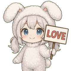 [LINEスタンプ] メルフィ：もこもこバニースタンプ Vol.1