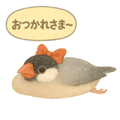 [LINEスタンプ] ふんわりリボン文鳥スタンプ