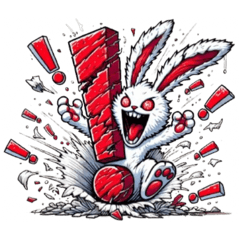 [LINEスタンプ] うさぎ癖MAX❗️❸着ぐるみ破壊……………