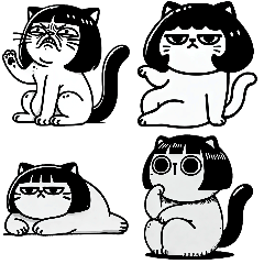 [LINEスタンプ] 世を嫌う少女ニャー日記図