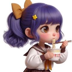 [LINEスタンプ] かわいい紫髪の女子高生（NT） v.2
