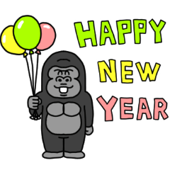 [LINEスタンプ] [再販]ゴリコミスタンプ 背景が動くお正月