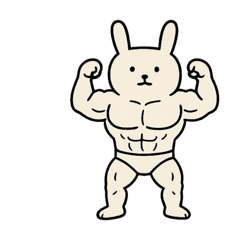 [LINEスタンプ] マッスル白うさぎ