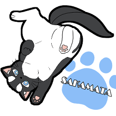 [LINEスタンプ] シャチ柄ネコのサカマタさん