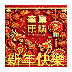[LINEスタンプ] 台湾新年快樂 金運に恵まれますように