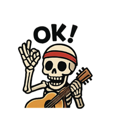 [LINEスタンプ] ロックなガイコツ