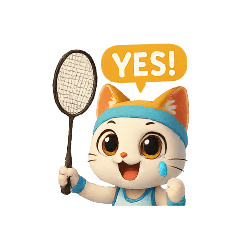 [LINEスタンプ] 可愛い猫のバドミントンのよく使う挨拶